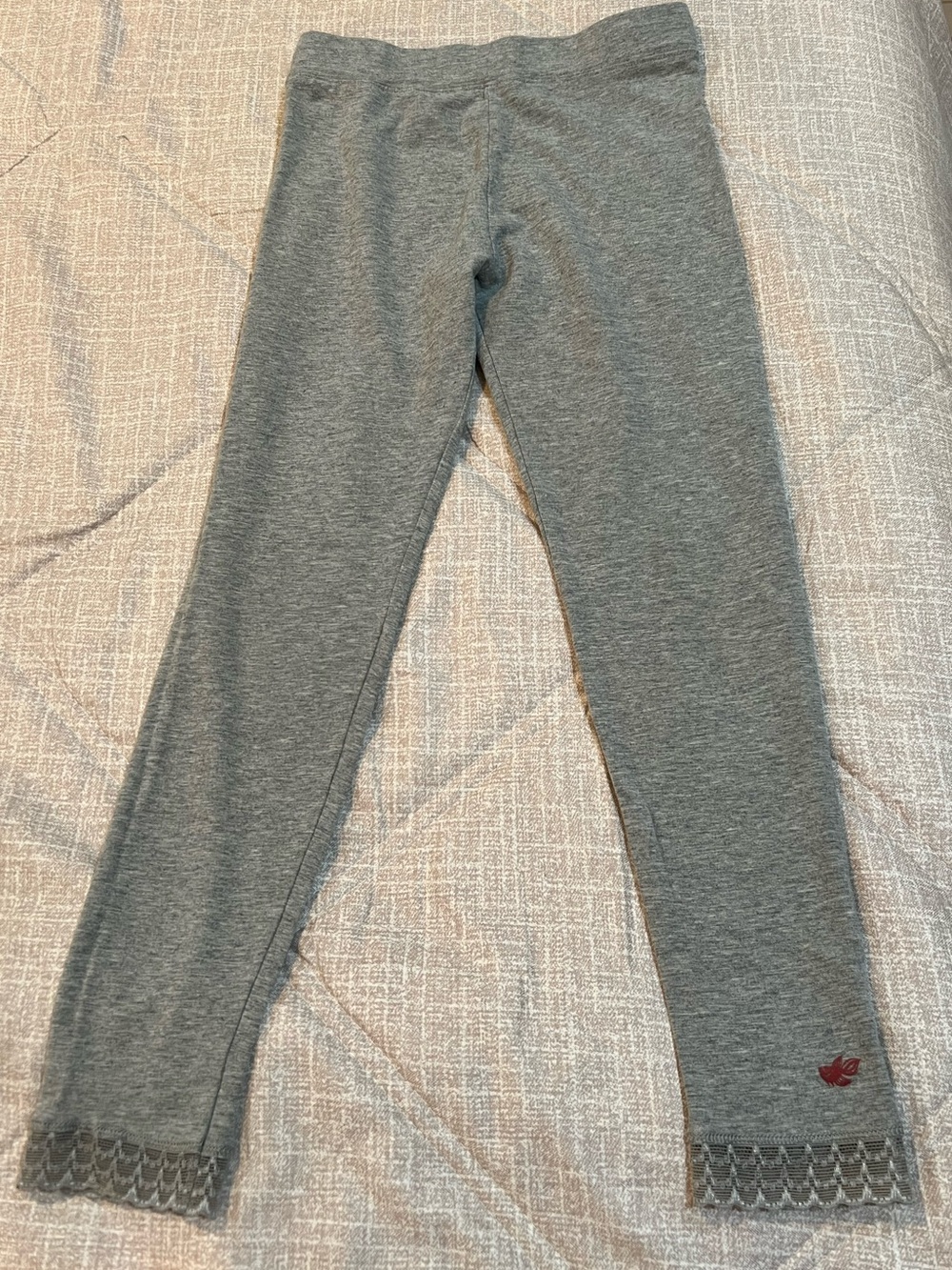 Lucky & Me Heather Gray Full Length Leggings with Lace Hem Size 7/8